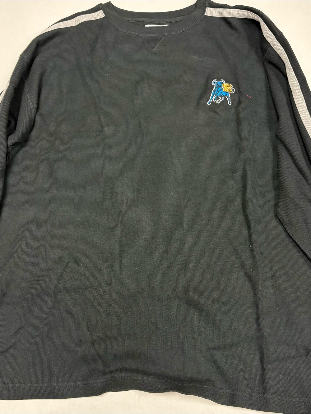Time Out Men 2XL Schlitz Malt Liquor Thermal Shirt Black Waffle Knit Long Sleeve